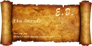 Eke Dezső névjegykártya