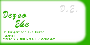 dezso eke business card